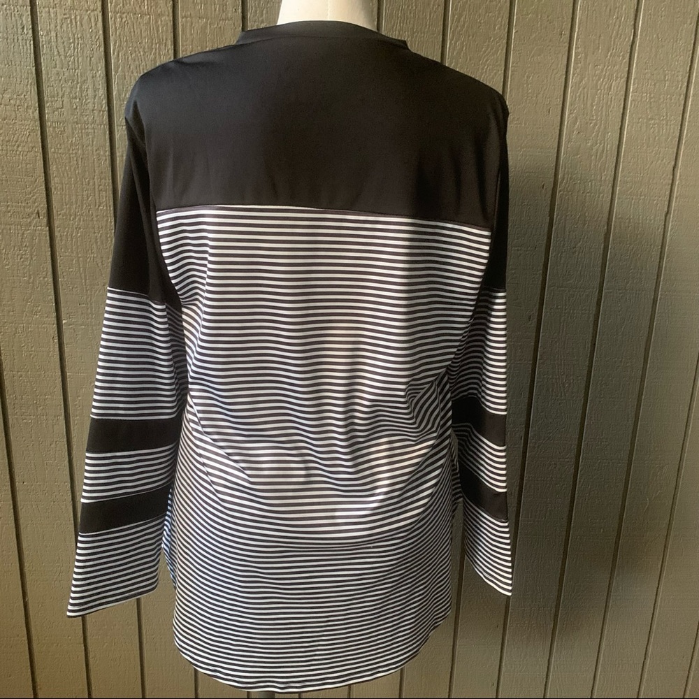 Shein Curve Plus Size Black Striped Long Sleeve T… - image 4
